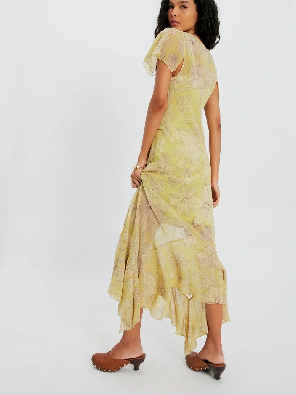 NWOT Free People Moonlight Maxi Dress- Yellow Combo